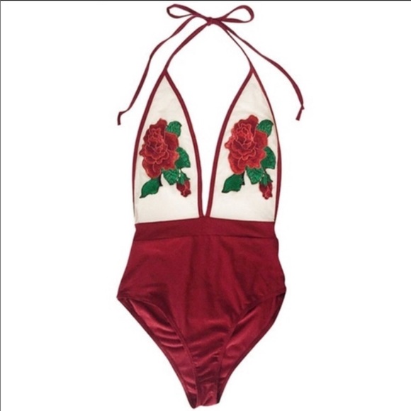 ♦️RESTOCKED♦️ Embroidered  Swimsuit/bodysuit - Picture 2 of 3